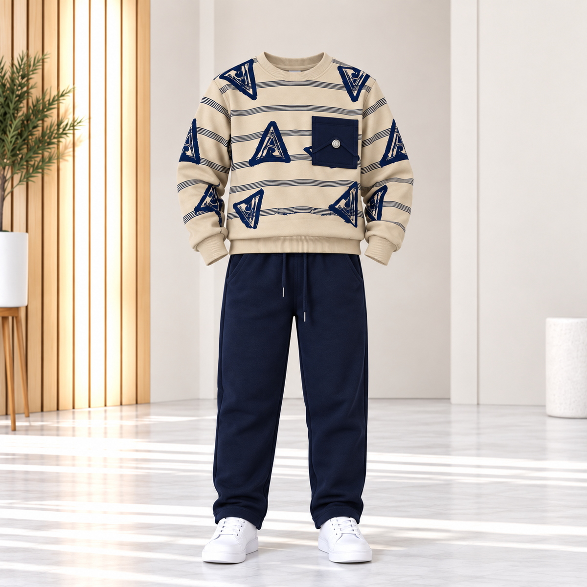 Older Boys Triangle design Tracksuit