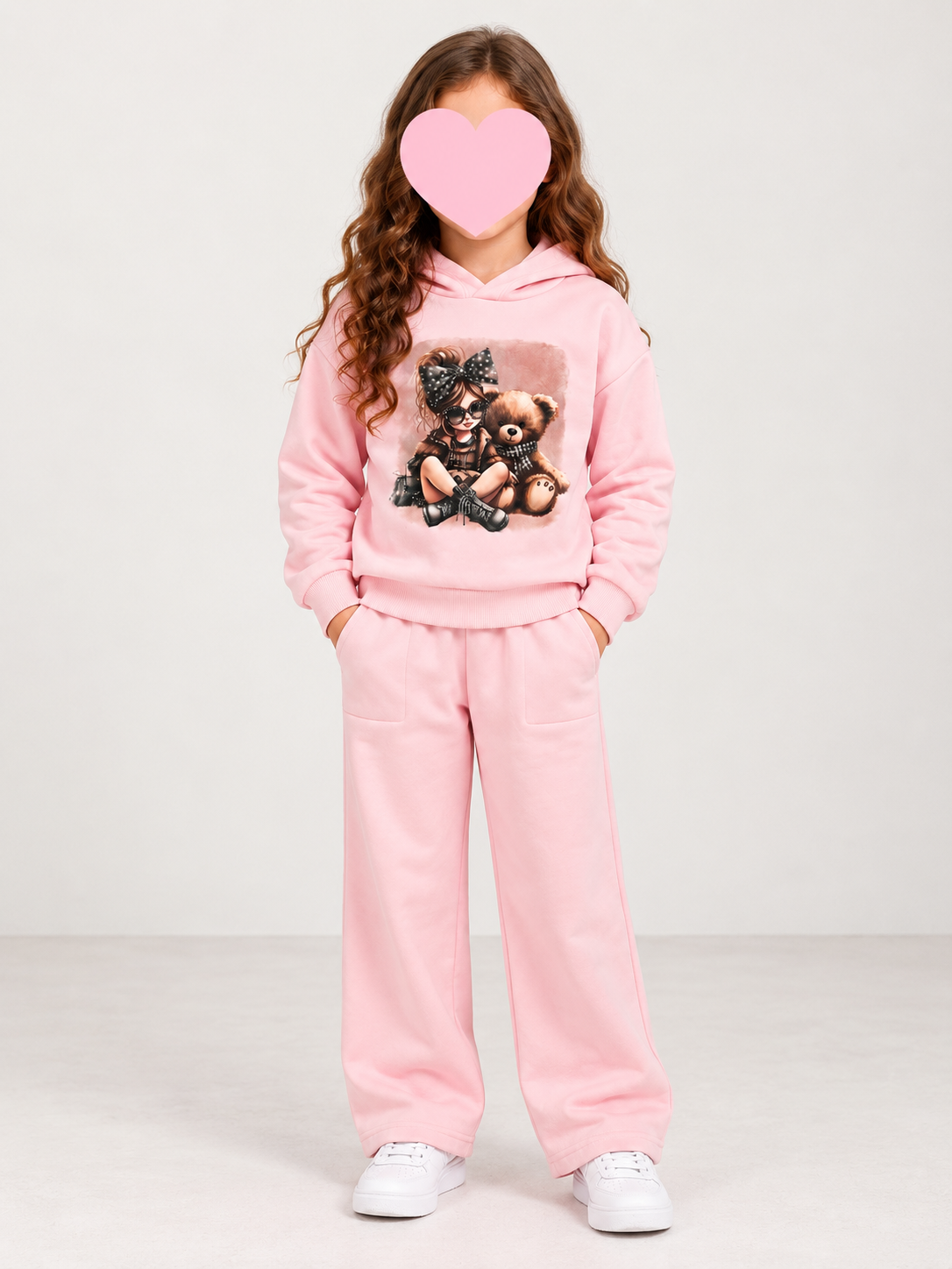 Girl & Teddy Pic Tracksuit  Ages 6 & 8 Years
