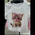 Kitten T-Shirts and Polka Dot Skirt sets  4-14 Years