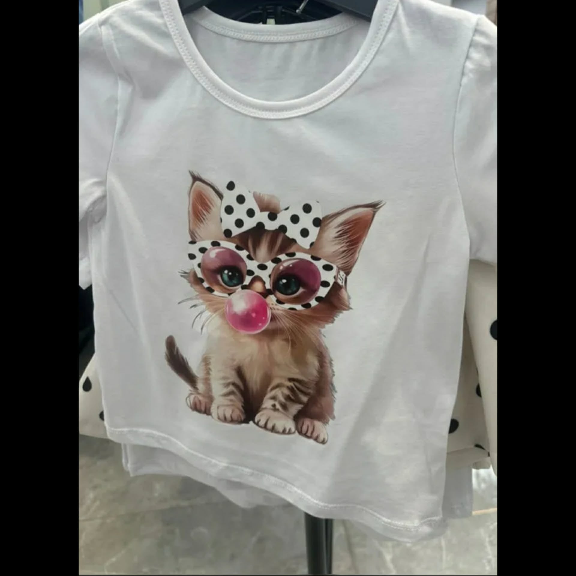 Kitten T-Shirts and Polka Dot Skirt sets  4-14 Years