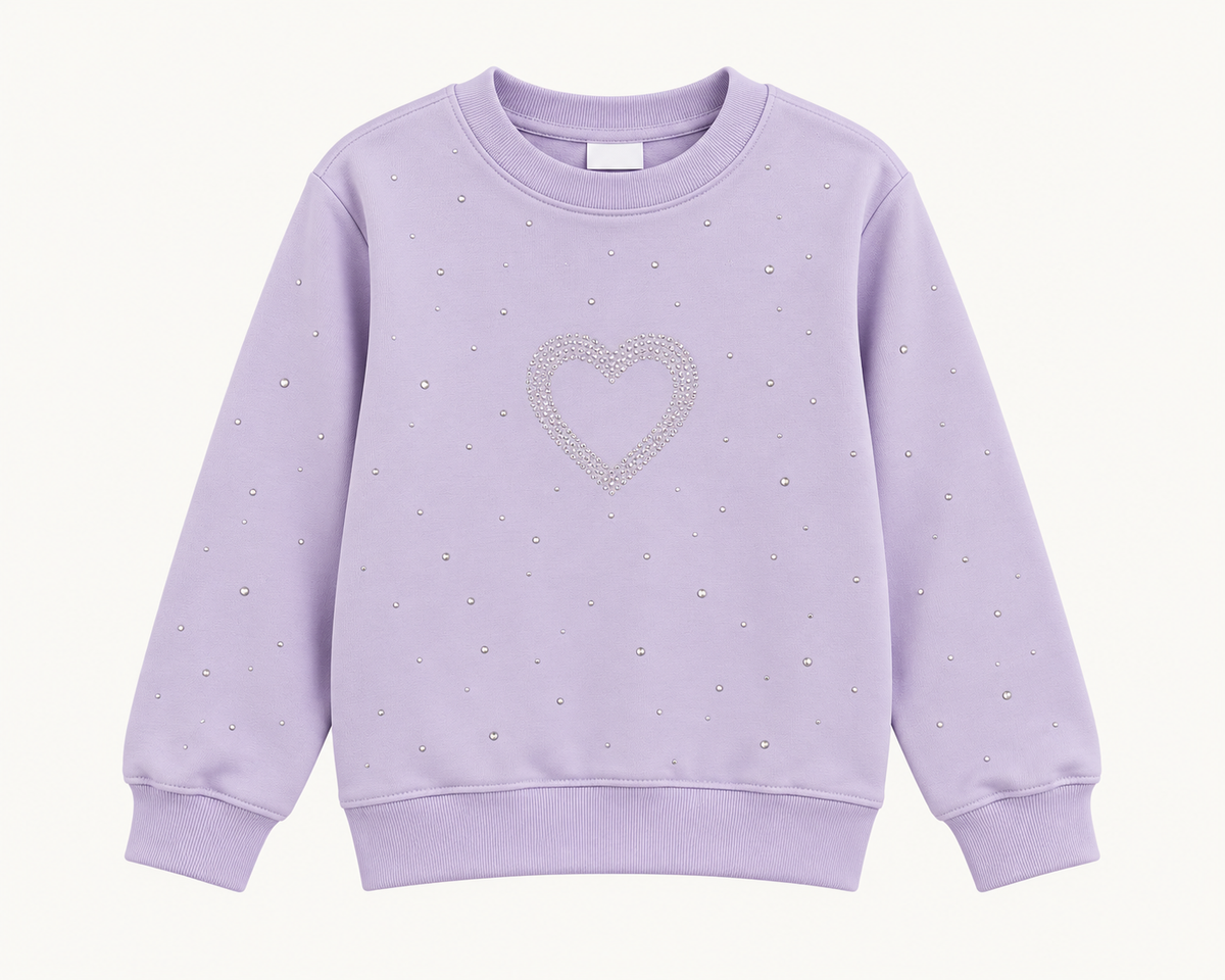 Girls Sparkly Heart Jumper (Size up one)12 Years