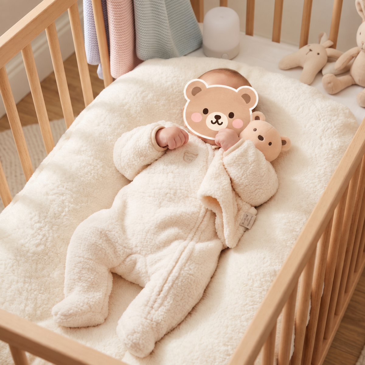 •	Baby Unisex Pramsuit & Bear Comforter (Nb-6 Months)