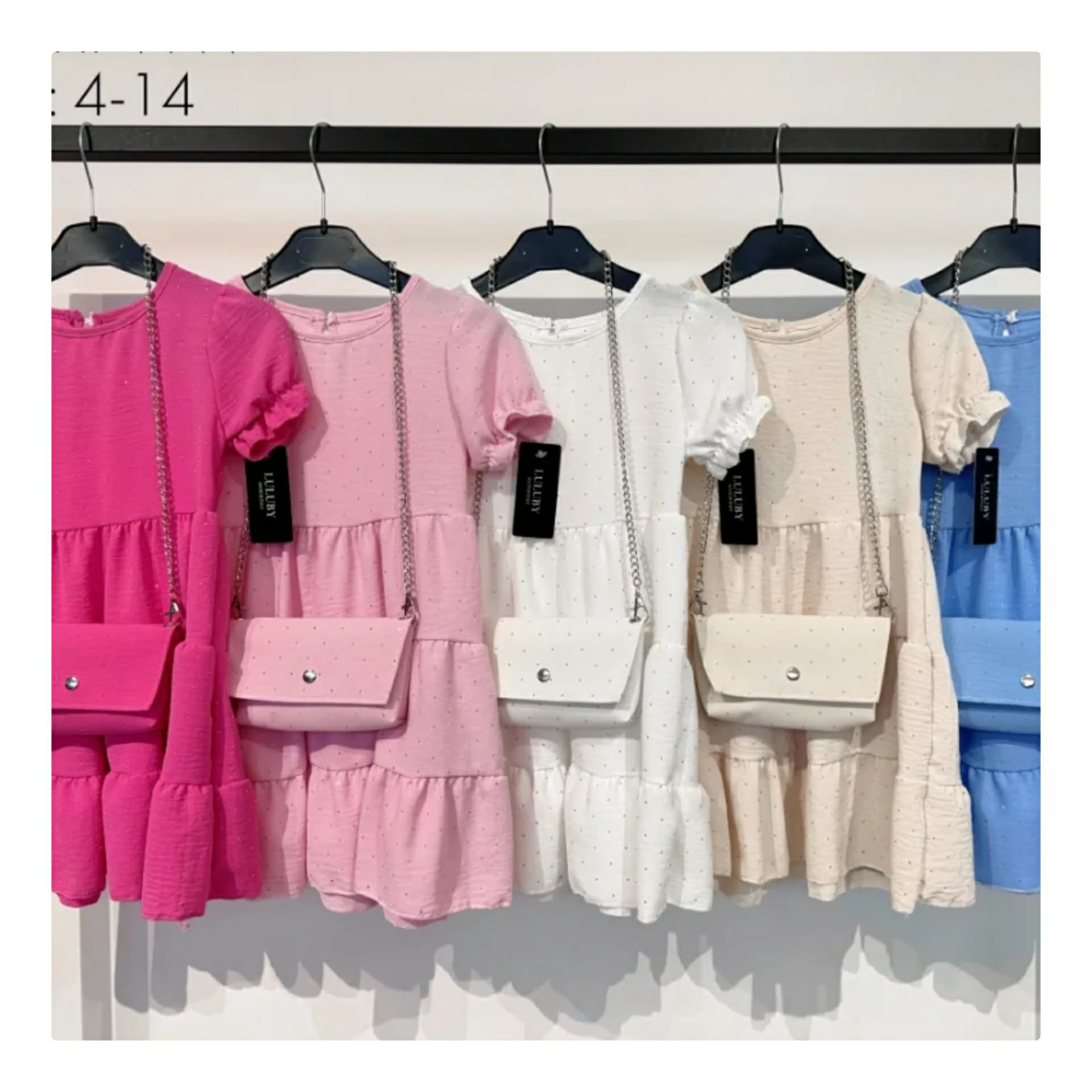 Stunning sparkly Bianca Dresses with matching purses 4-14 Years