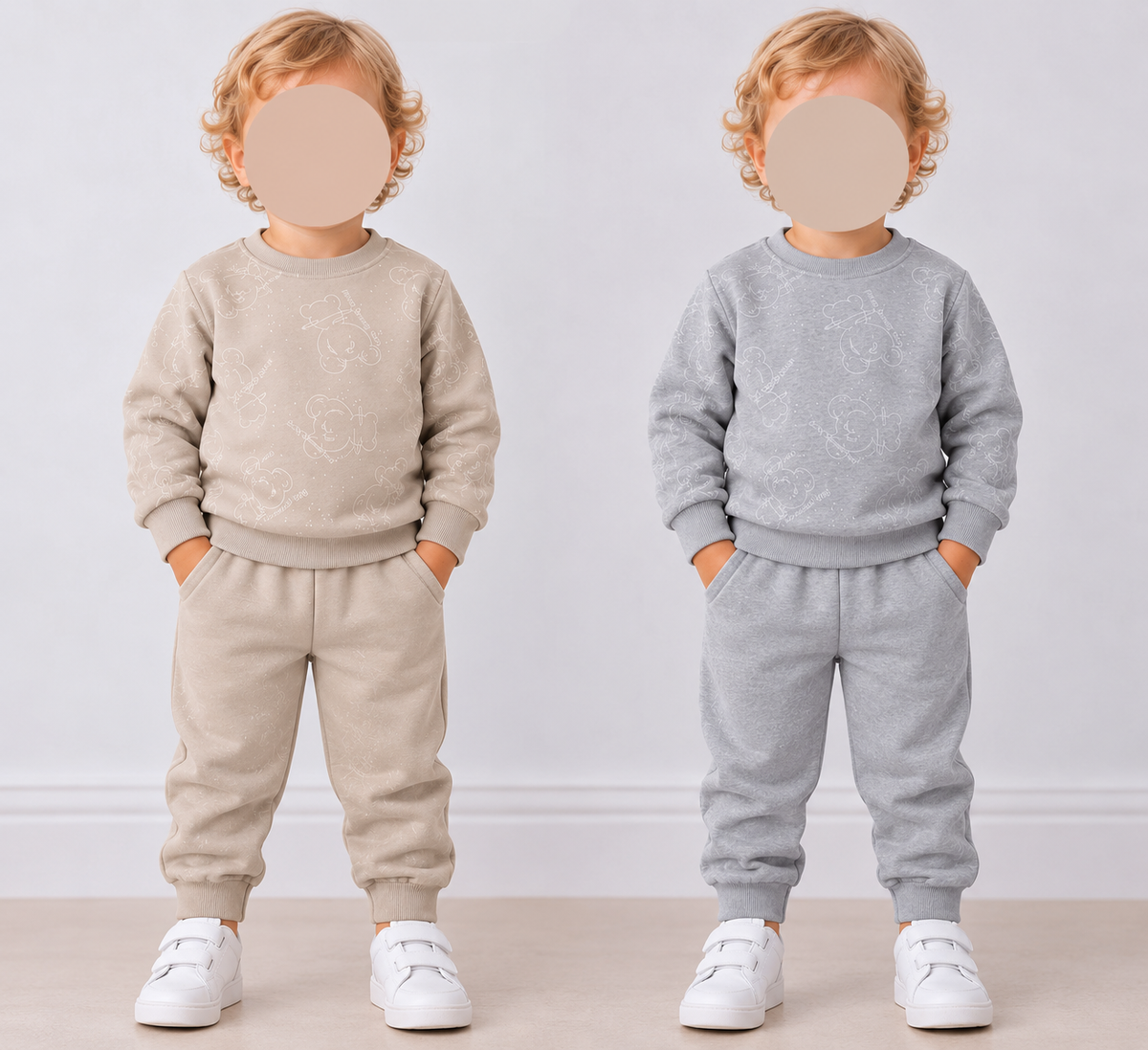 Boys  Bear outline Tracksuits (SIZE UP ONE) 1/2 - 4/5 Yrs