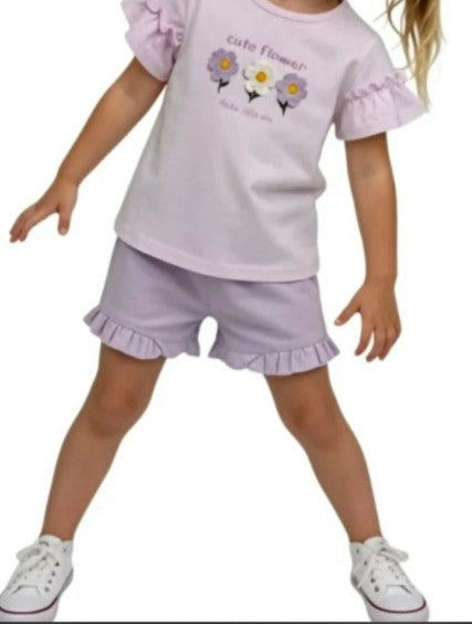 Cute flower set with shorts  12months - 3 Years