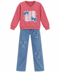 Girls 2 piece set with Jeans 12-13 & 14-15