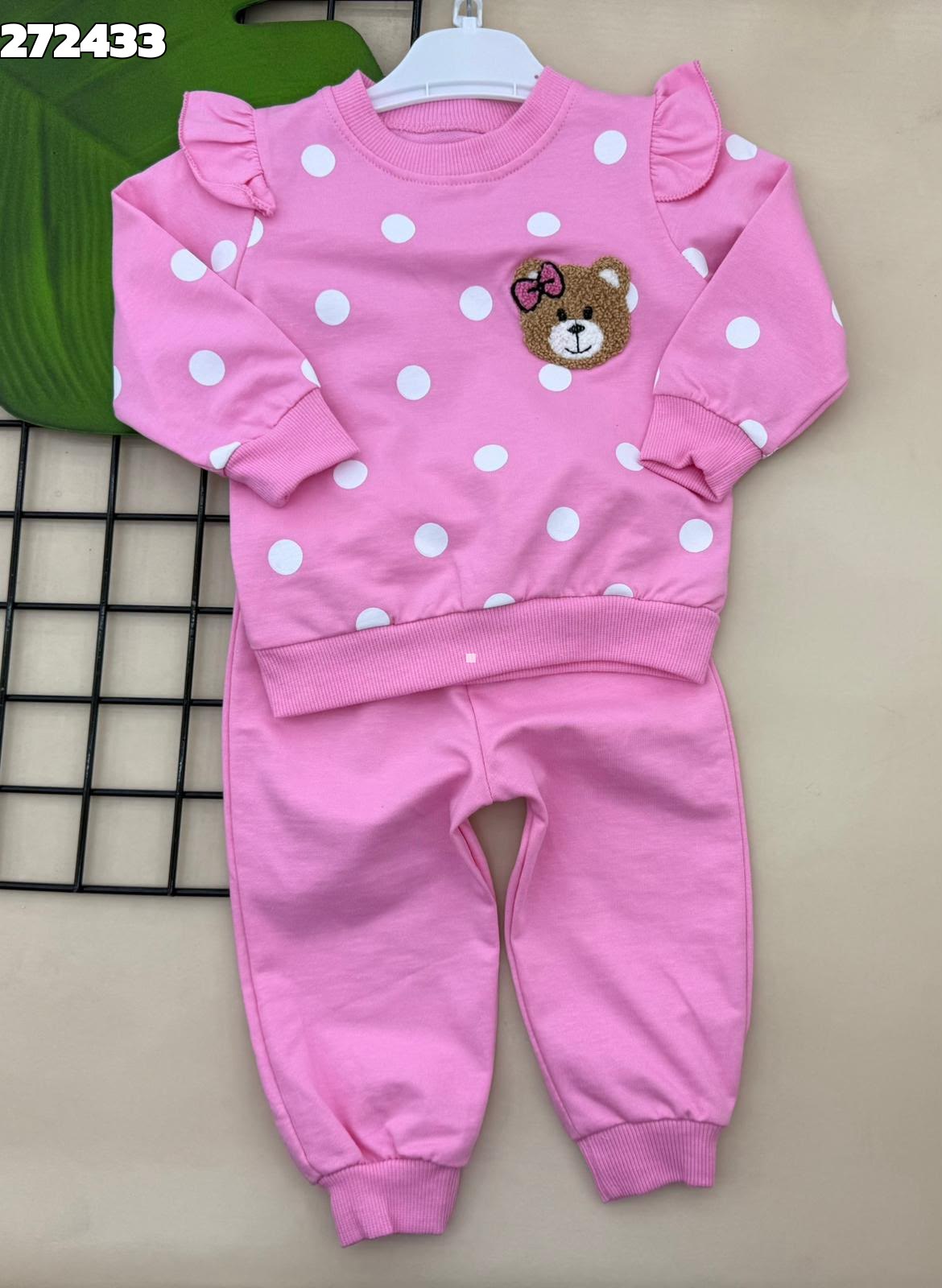 Pink Polka dot Teddy set  Ages 1,2 & 3 Years