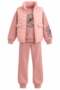 Girls 3 piece Gillet set Tracksuit Pink 6/7, 7/8 & 8/9 Years
