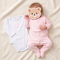 Baby Girls All In One, Bib & Bodysuit (Nb-6 Months)