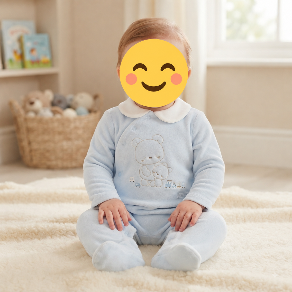 Baby Boys Embossed Velour All In One (0-9 Months)